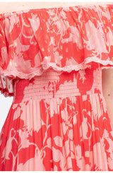 Georgia Flower Dress Red