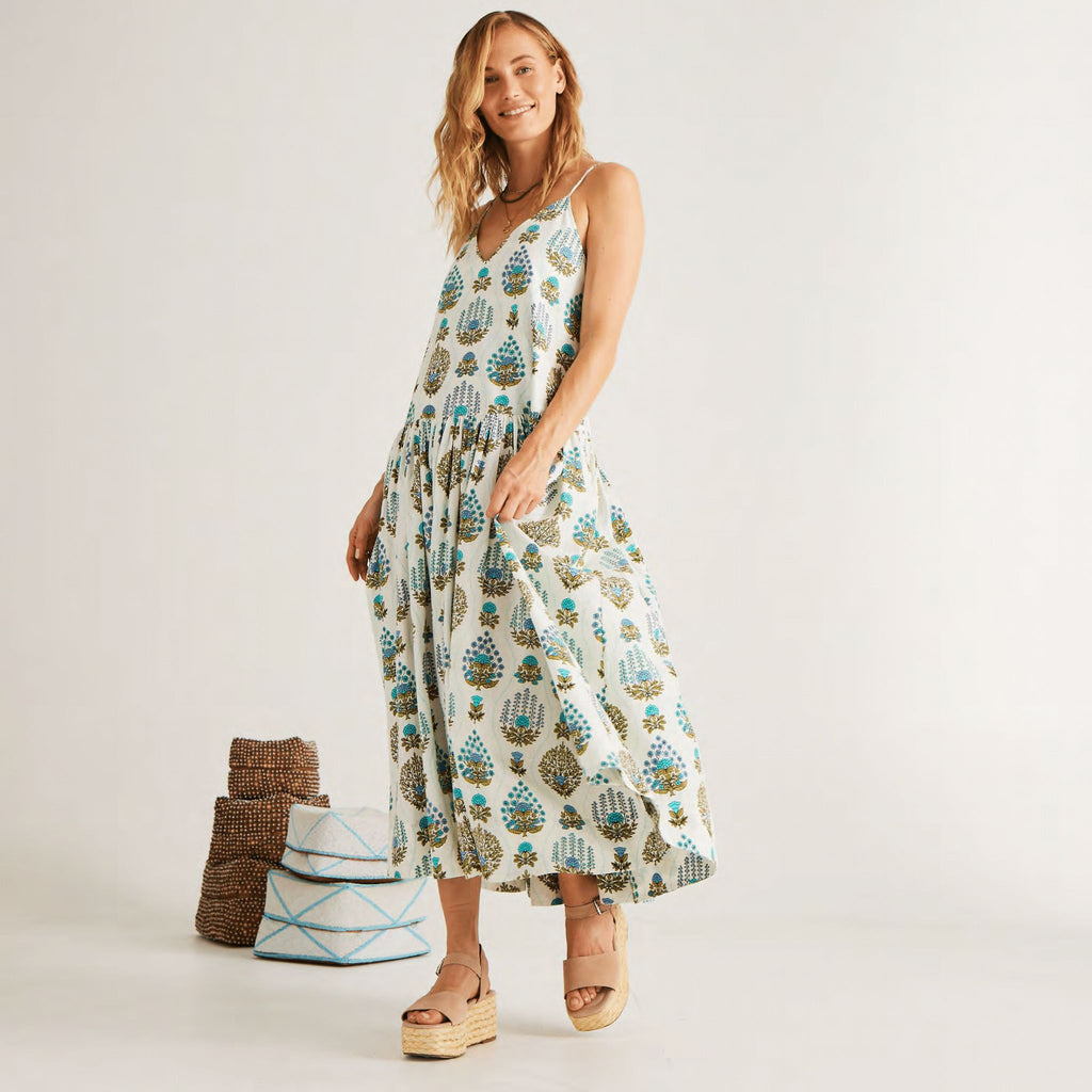 calypso st barth maxi dress Calypso St Barth Women's Floral Dress Pink Yellow Green Size M Medium Cocktail