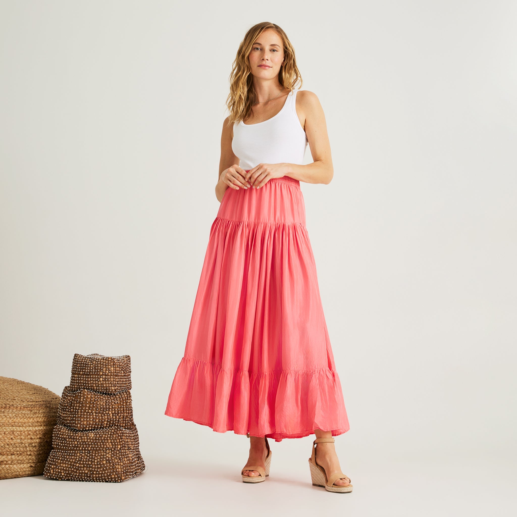 Woman's Coral Lourdes Skirt – Calypso St Barth