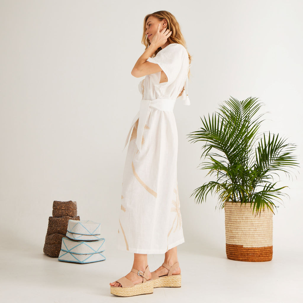 Calypso St. Barth Penelope Dress - White Palm Calypso St. Barth Penelope Dress - White Palm