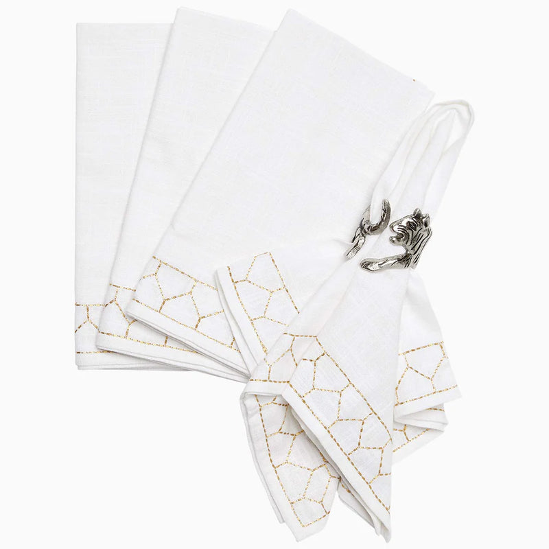 Stitched Gold Napkins (Set of 4)