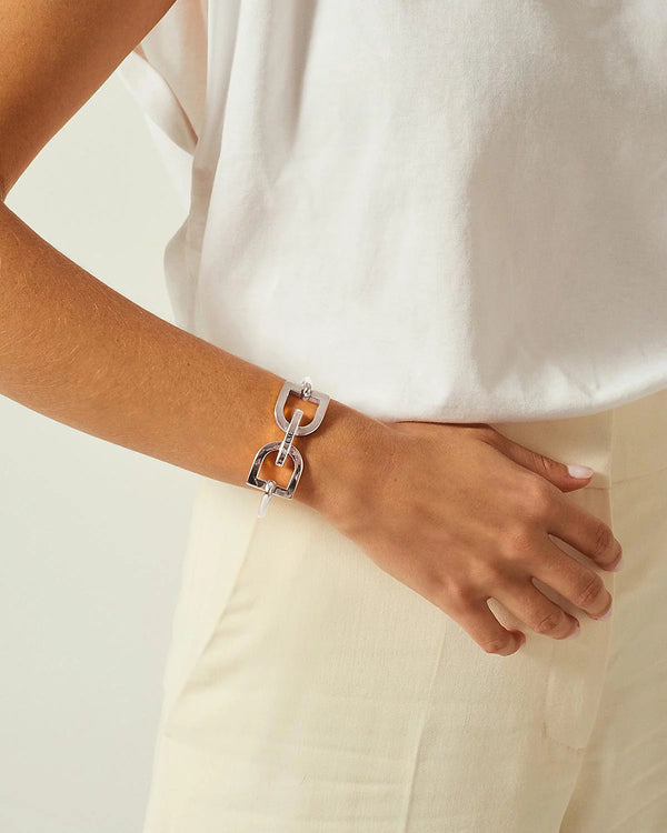DC Stirrup Silver Bracelet