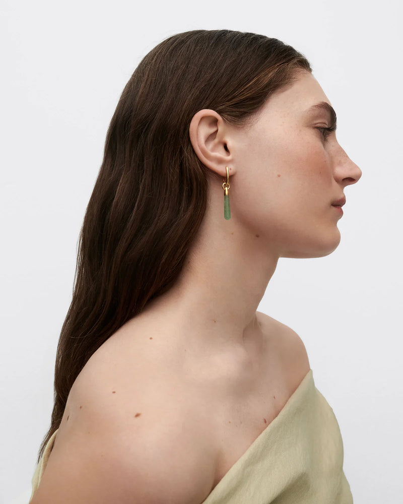 Green Aventurine Large Jupiter Single Hoop