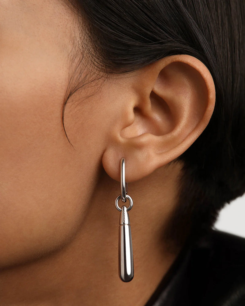 Large Jupiter Silver Single Hoop