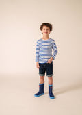 MINQUIERS KIDS Breton Shirt (WHITE / ROYAL BLUE)