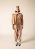 CANOE - Two-Tone Purl Knit Scarf (DARK BEIGE / BEIGE)