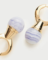 Blue Lace Agate Riviera Hoops