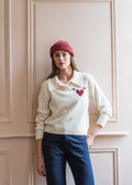 PORTUNE Sweater (IVORY / BURGUNDY)