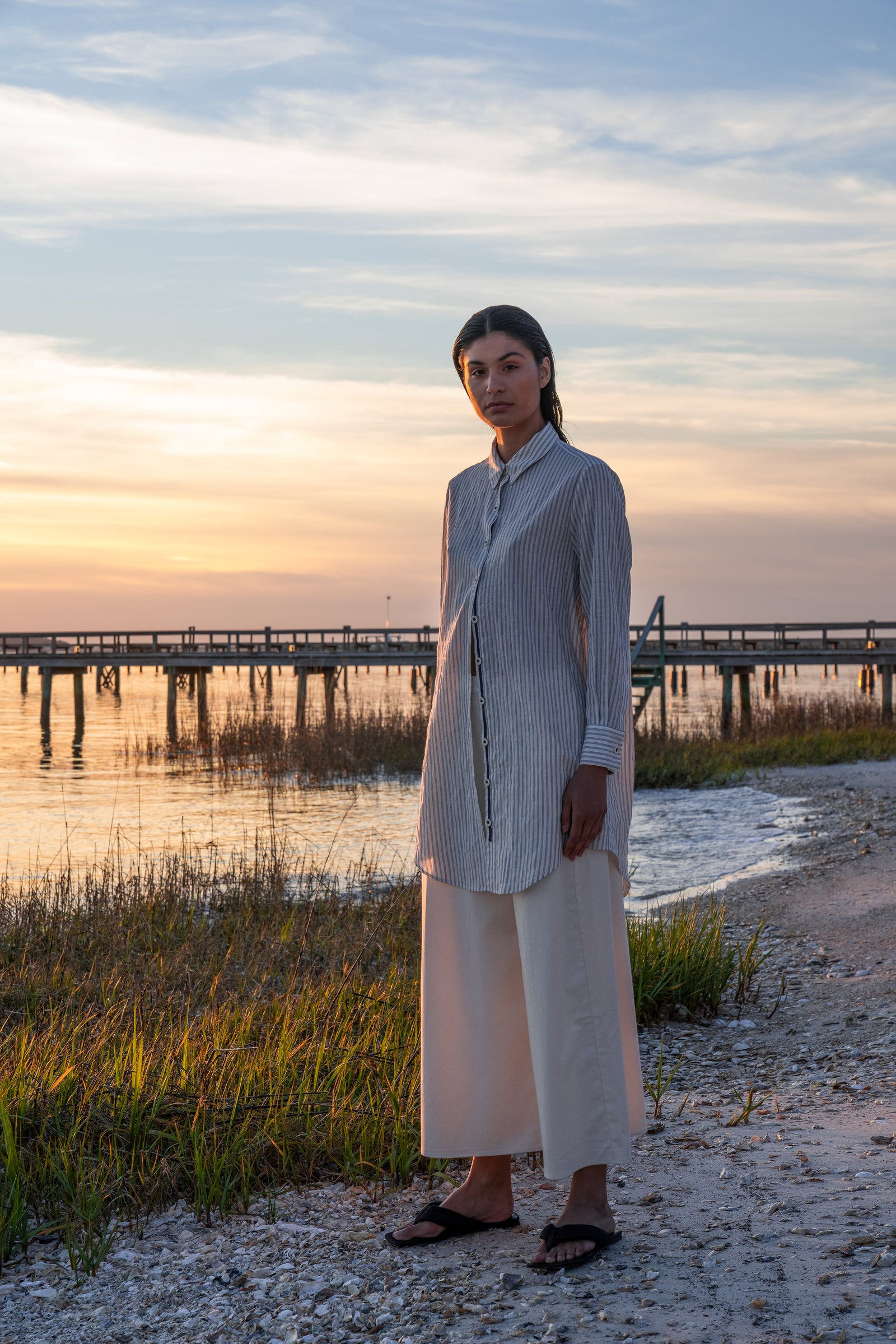 Woman's Bone Twill Wide Leg Pant – Calypso St Barth