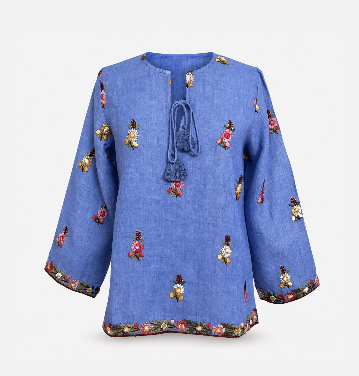 Linen Hand Embroidered Top