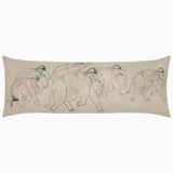 Elephants En Route Lumbar Pillow