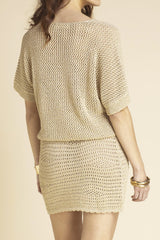 Leo Crochet Lurex Gold Top