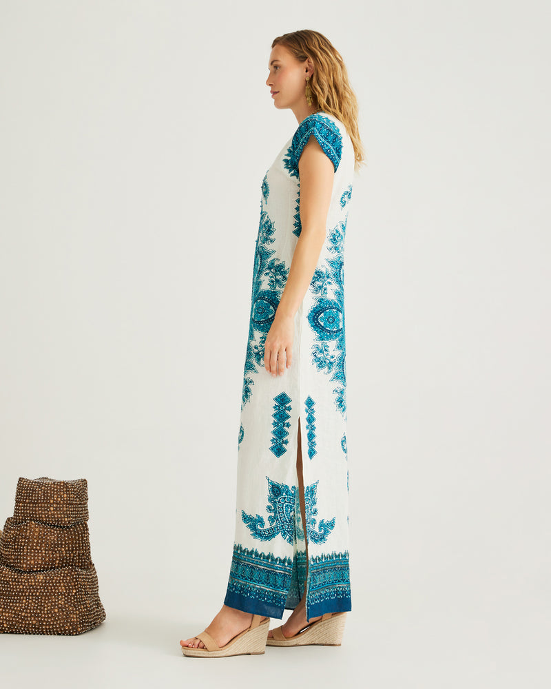 Woman's Blue Medallion Dress – Calypso St Barth