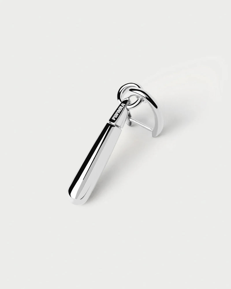 Large Jupiter Silver Single Hoop