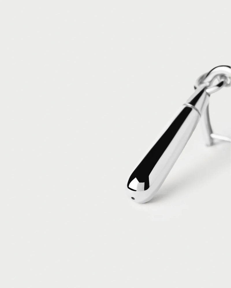 Large Jupiter Silver Single Hoop