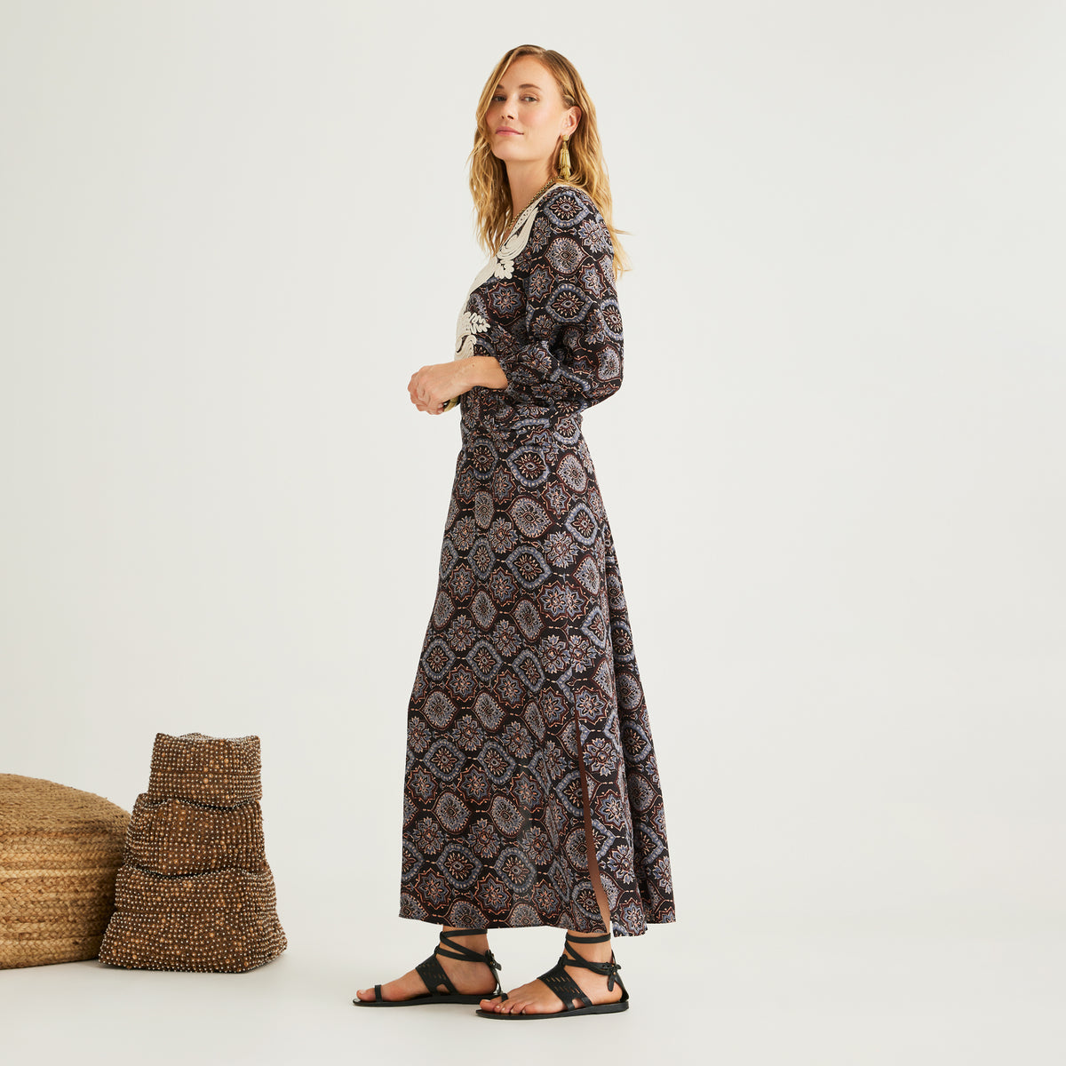 striped halter maxi dress Striped Halter Maxi Dress with Cutout Detail