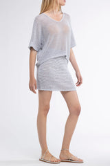 Leo Crochet Lurex Silver Top