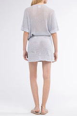 Leo Crochet Lurex Silver Top