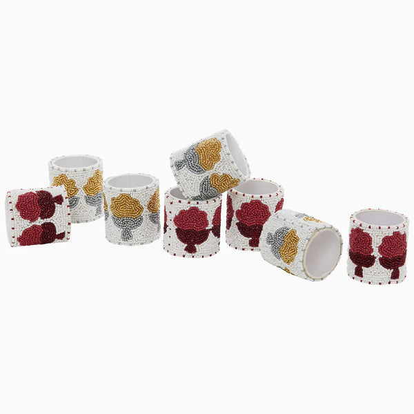 Nand Berry Beaded Napkin Rings (Set of 4)