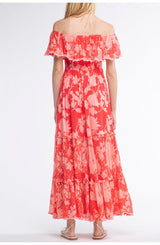 Georgia Flower Dress Red