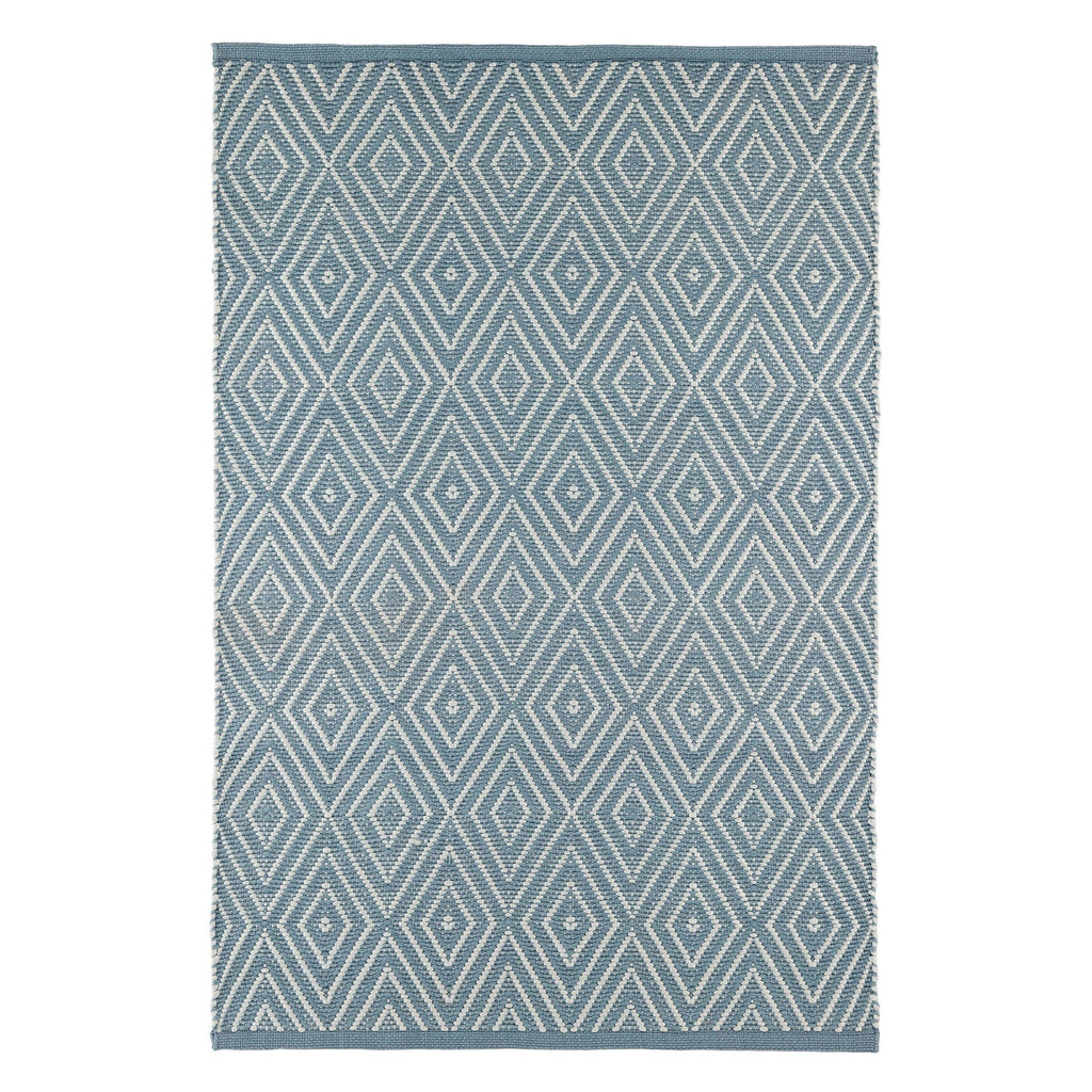 Diamond Handwoven Indoor/Outdoor Rug | Slate/Light Blue