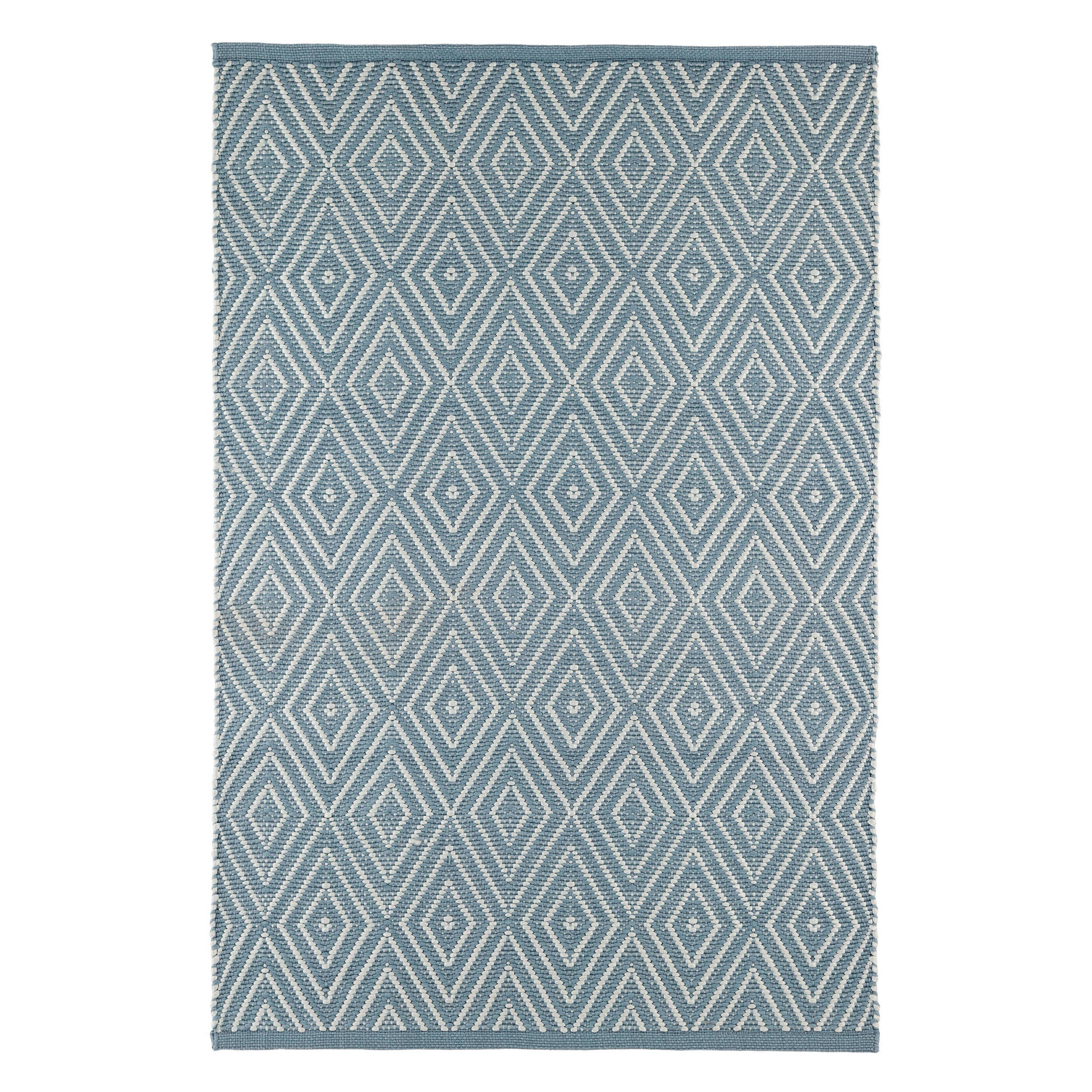 Diamond Handwoven Indoor/Outdoor Rug | Slate/Light Blue