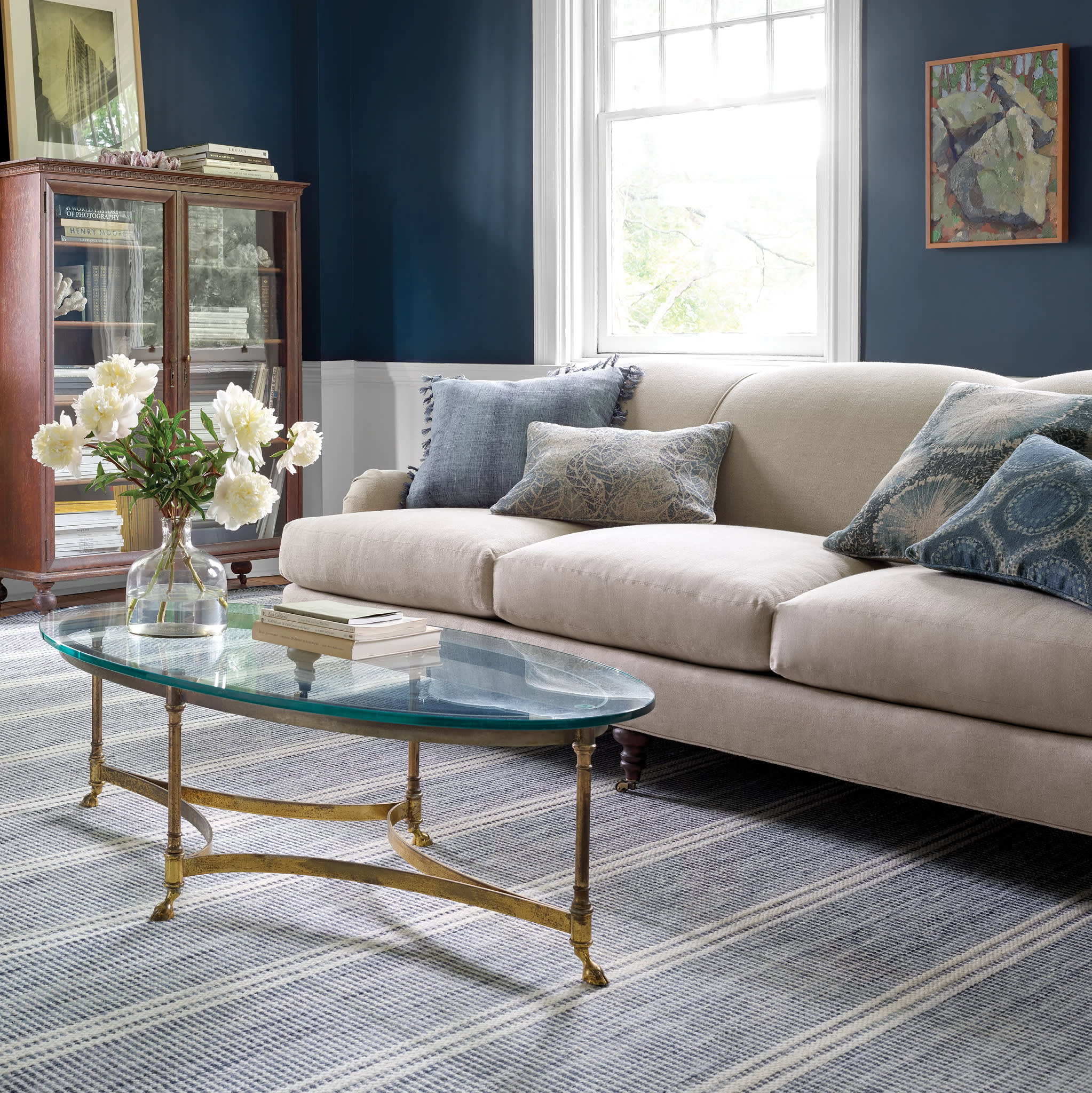 Malta Handwoven Wool Rug | Blue