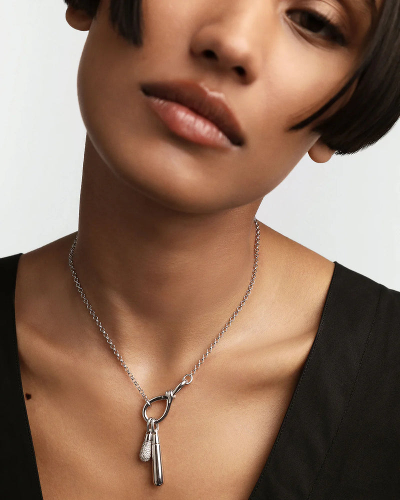 Stacker Clasp Silver Chain Necklace
