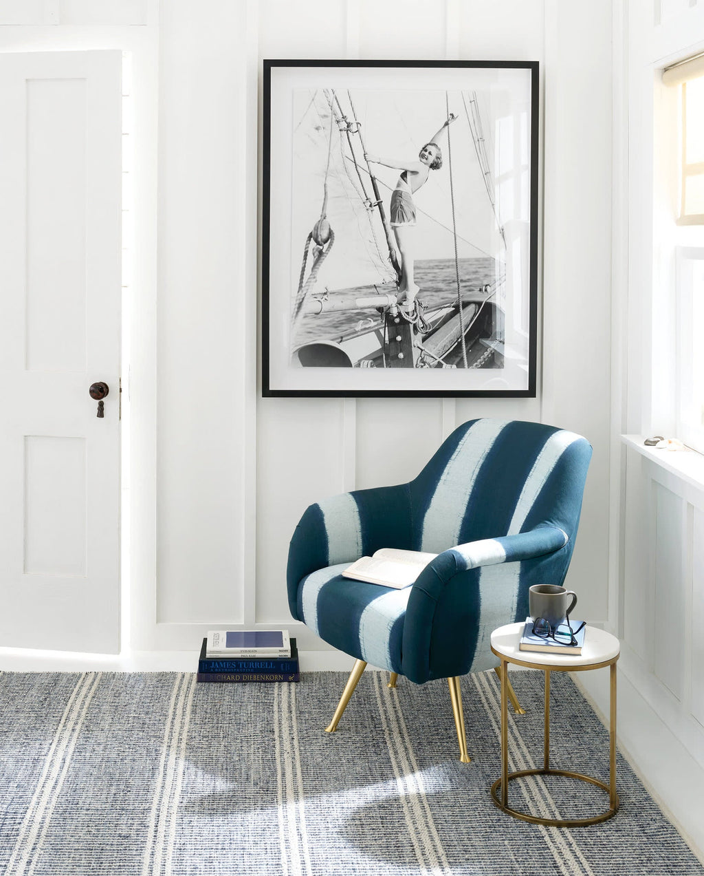 Malta Handwoven Wool Rug | Blue