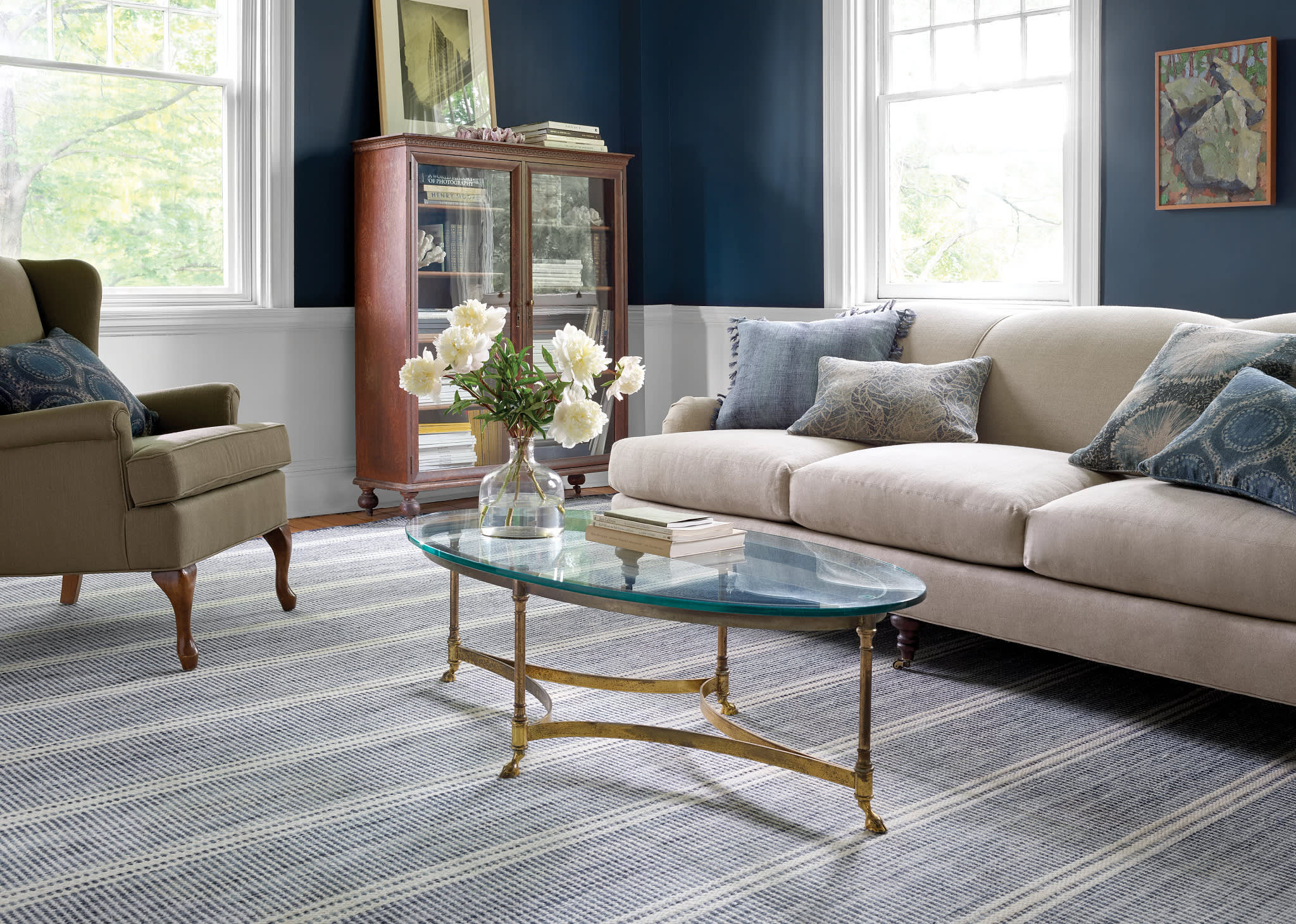 Malta Handwoven Wool Rug | Blue