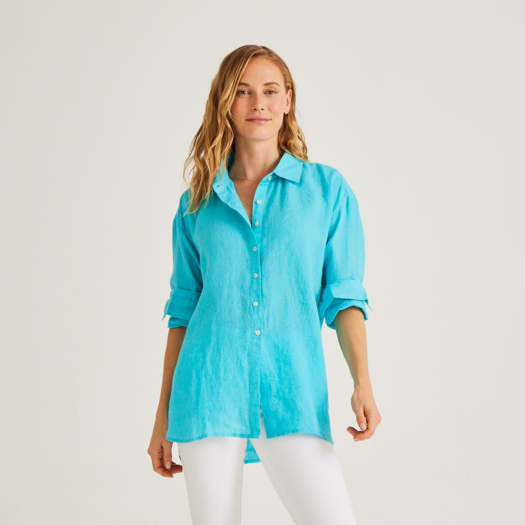 トップス CARLA Lady linen like tops Woman's Coral Lourdes Skirt – Calypso St Barth